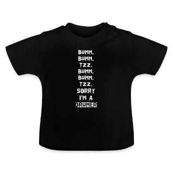 BEATBOX DRUMER - Baby Organic T-Shirt with Round Neck - black - Front