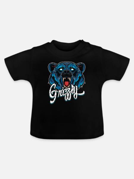 Grizzly Modern - Baby Bio-T-Shirt mit Rundhals - Schwarz