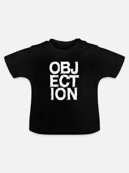Objection Einspruch Stop - Baby Bio-T-Shirt mit Rundhals - Schwarz