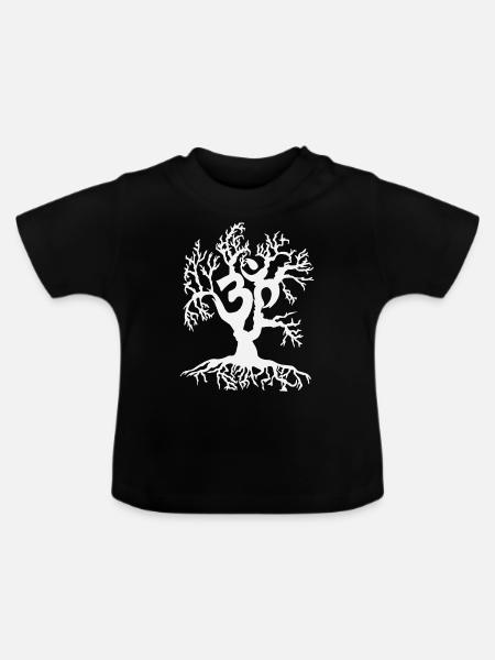 Arbre de psytrance - T-shirt bio col rond Bébé - noir