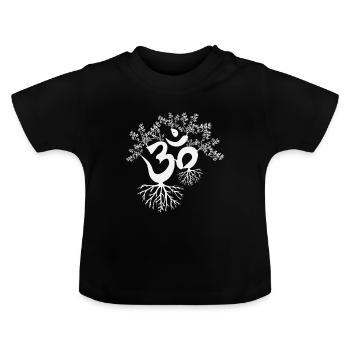OM Goa Psytrance Baum Geschenke Idee Techno Leben - Baby Bio-T-Shirt mit Rundhals - Schwarz - Vorne