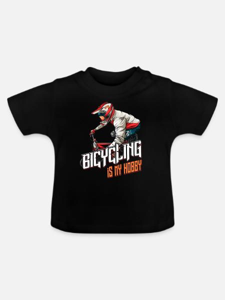Radsport Mountainbike Mountainbiker Fahrrad MTB - Baby Bio-T-Shirt mit Rundhals - Schwarz