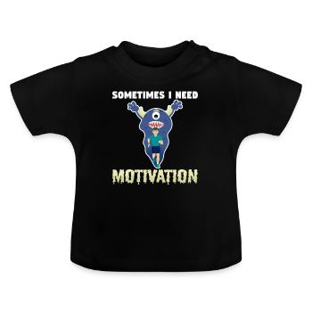 motivation - T-shirt bio col rond Bébé - noir - Devant
