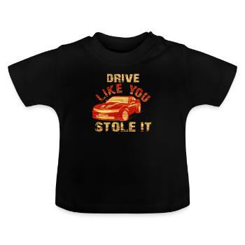Stock Car Racing - Baby Bio-T-Shirt mit Rundhals - Schwarz - Vorne