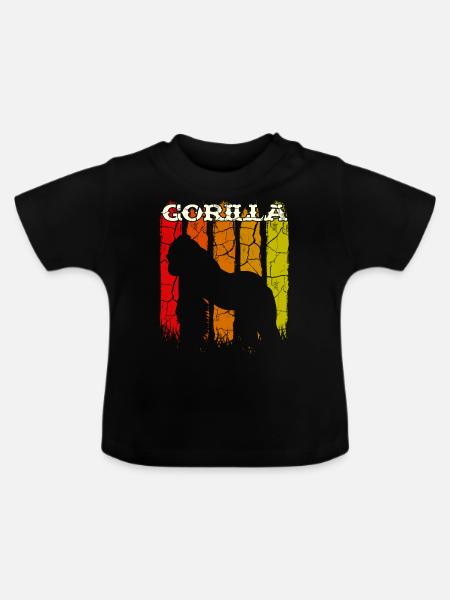 Gorilla - Baby Bio-T-Shirt mit Rundhals - Schwarz