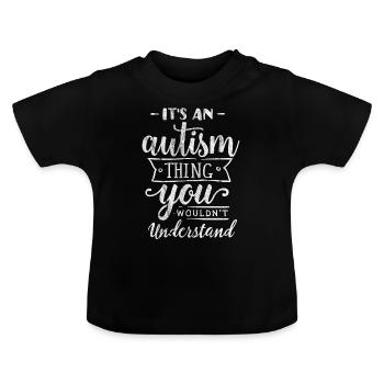 Autisme - T-shirt bio col rond Bébé - noir - Devant