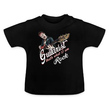 Rockabilly Gitarrist - Baby Bio-T-Shirt mit Rundhals - Schwarz - Vorne