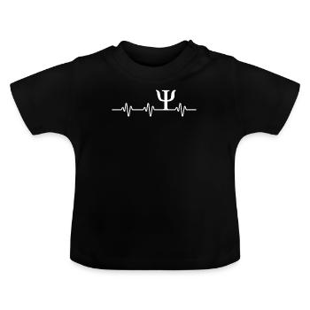 T-shirt psychique de battement de coeur de symbole psychologue drôle - T-shirt bio col rond Bébé - noir - Devant