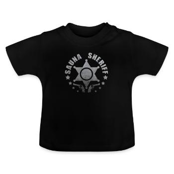 Sauna Sheriff - Baby Bio-T-Shirt mit Rundhals - Schwarz - Vorne