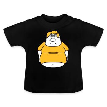 kreis ball mann fett dick clipart comic cartoon lu - Baby Bio-T-Shirt mit Rundhals - Schwarz - Vorne