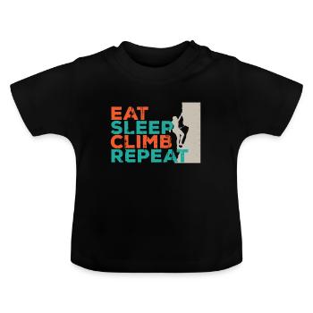 Bergsteigen - Baby Bio-T-Shirt mit Rundhals - Schwarz - Vorne