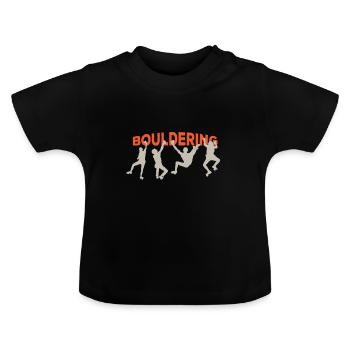 Bouldering - T-shirt bio col rond Bébé - noir - Devant