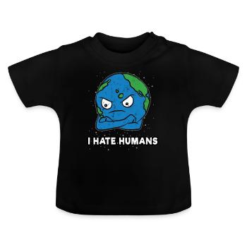 Vervuiling Moeder Aarde - Baby biologisch T-shirt met ronde hals - zwart - Voor