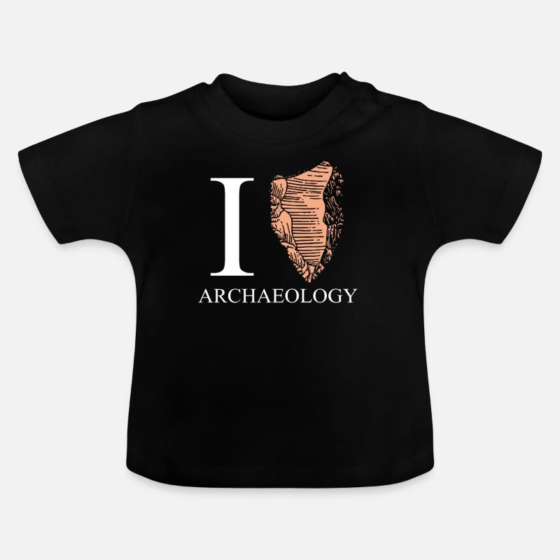 Amour archéologie rétro pierre - T-shirt bio col rond Bébé - noir