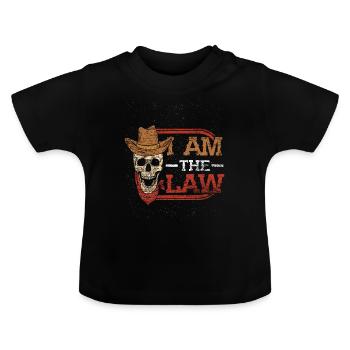 Cowboy Wild West États-Unis Horse Sheriff Law - T-shirt bio col rond Bébé - noir - Devant