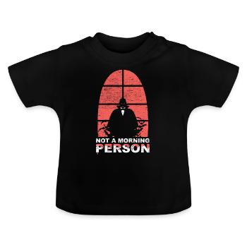 Halloween Vampires are not a morning person - Baby Bio-T-Shirt mit Rundhals - Schwarz - Vorne