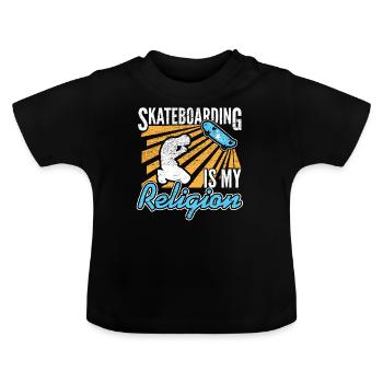 Skateboarding Relegion Skater cadeau de rampe de prière - T-shirt bio col rond Bébé - noir - Devant
