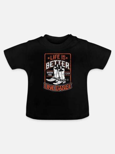 Line Dance - Baby Bio-T-Shirt mit Rundhals - Schwarz