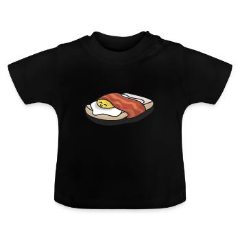 Petit déjeuner au bacon - T-shirt bio col rond Bébé - noir - Devant