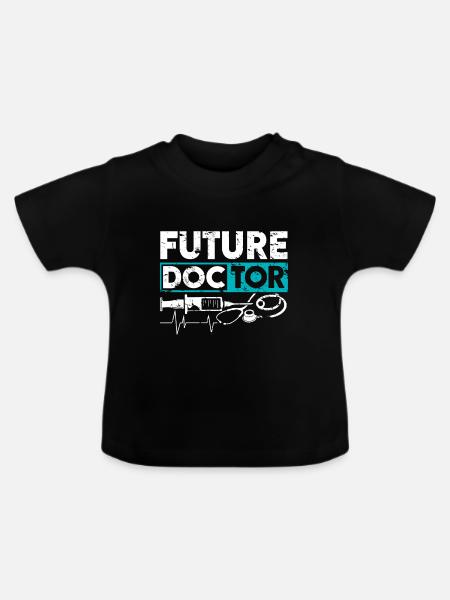 Future Doctor Medizin Student lustiger Spruch - Baby Bio-T-Shirt mit Rundhals - Schwarz
