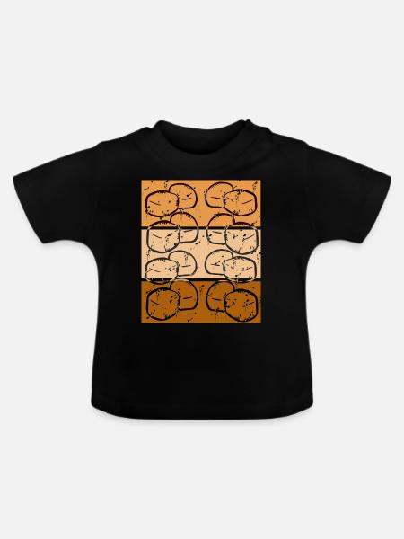 Retro Tofu - Baby Bio-T-Shirt mit Rundhals - Schwarz