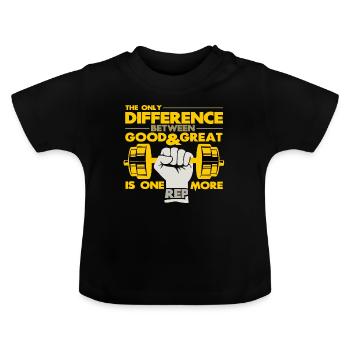 Bodybuilder - Baby Bio-T-Shirt mit Rundhals - Schwarz - Vorne