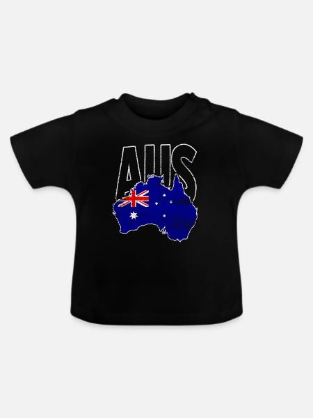 Australien Flagge - Baby Bio-T-Shirt mit Rundhals - Schwarz