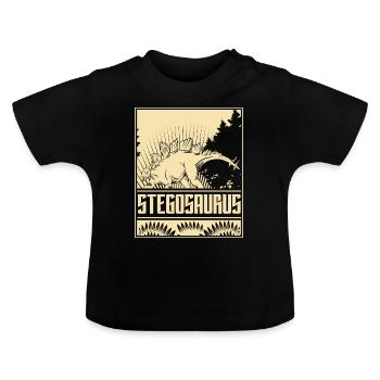 Vintage Stegosaurus Dino - Baby Bio-T-Shirt mit Rundhals - Schwarz - Vorne