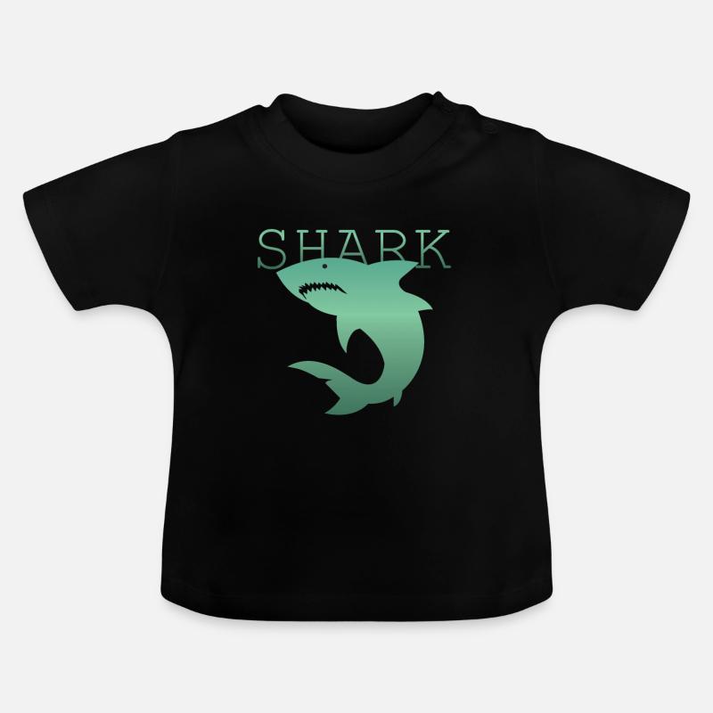 requin - T-shirt bio col rond Bébé - noir
