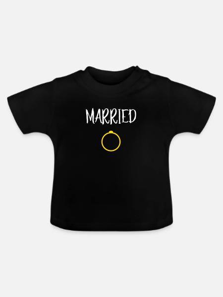 WEDDING - Baby Organic T-Shirt with Round Neck - black