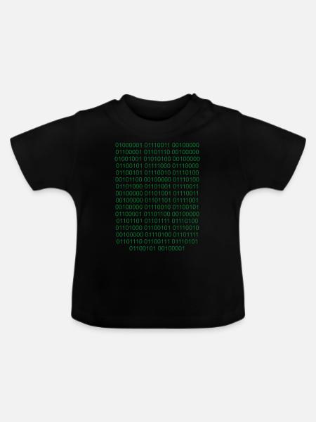 Binärcode Informatiker Nerd - Baby Bio-T-Shirt mit Rundhals - Schwarz