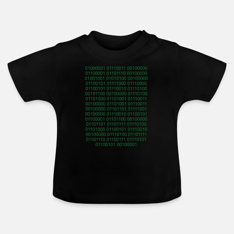 Binaire Code informatique Computer Nerd - T-shirt bio col rond Bébé - noir