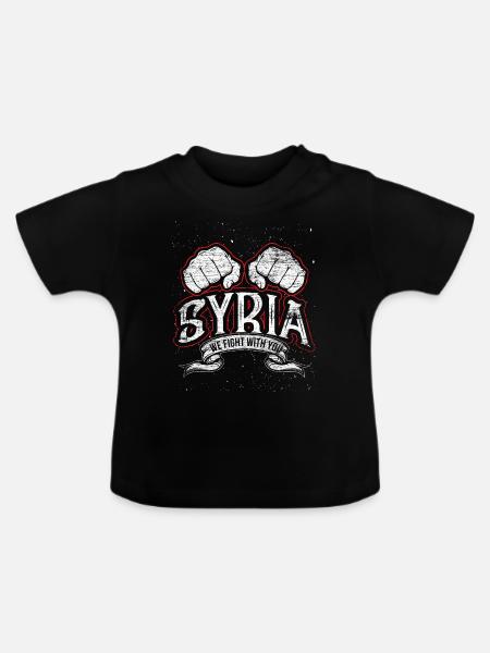 Freies Syrien - Baby Bio-T-Shirt mit Rundhals - Schwarz