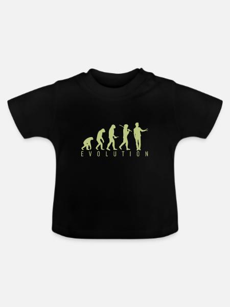 Human Evolution - Baby Bio-T-Shirt mit Rundhals - Schwarz