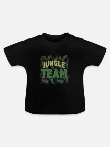 Team Dschungel - Baby Bio-T-Shirt mit Rundhals - Schwarz