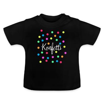 Konfetti - Baby Bio-T-Shirt mit Rundhals - Schwarz - Vorne