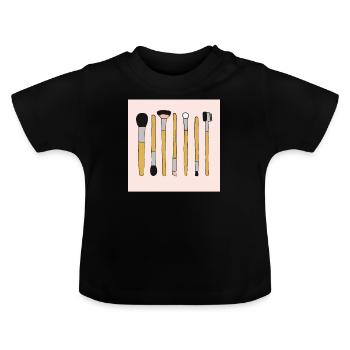 Makeup Artist Brush Cosmetic Makeup Beauty - Baby Organic T-Shirt with Round Neck - black - Front