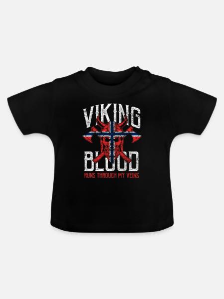 Wikinger - Baby Bio-T-Shirt mit Rundhals - Schwarz