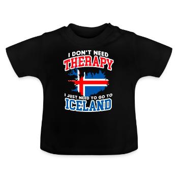 Islande - T-shirt bio col rond Bébé - noir - Devant