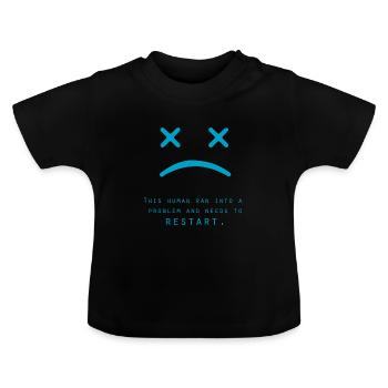 ordinateur - T-shirt bio col rond Bébé - noir - Devant