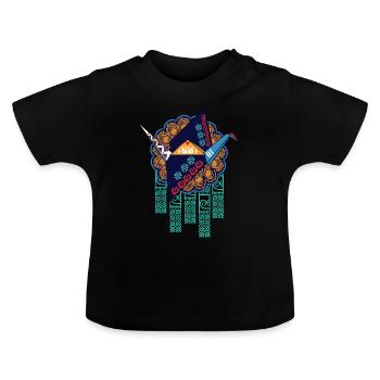 Globaler Nomade - Baby Bio-T-Shirt mit Rundhals - Schwarz - Vorne