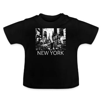 New York Times Square Metropole Geschenk Manhattan - Baby Bio-T-Shirt mit Rundhals - Schwarz - Vorne