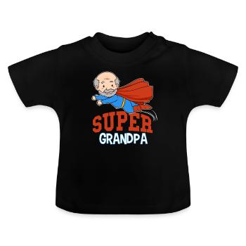 Super grand-père grand-père héros super-puissance grand-père Opi - T-shirt bio col rond Bébé - noir - Devant