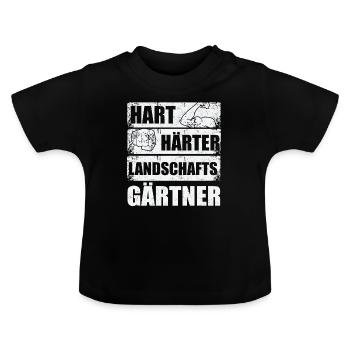 Hart Härter Landschaftsgärtner Garten Gärtner - Baby Bio-T-Shirt mit Rundhals - Schwarz - Vorne