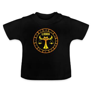 Zodiaque Balance - T-shirt bio col rond Bébé - noir - Devant