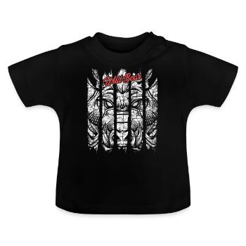 Boar Modern Trendy Warthog - Baby Organic T-Shirt with Round Neck - black - Front