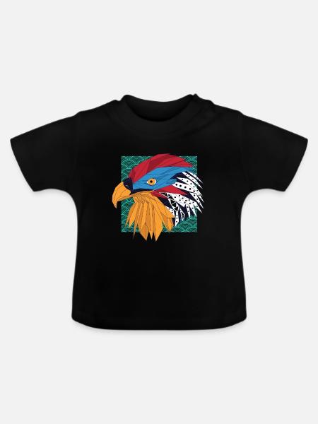 Globaler Nomadenadler - Baby Bio-T-Shirt mit Rundhals - Schwarz
