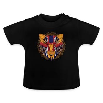 Globaler Nomadenbär - Baby Bio-T-Shirt mit Rundhals - Schwarz - Vorne