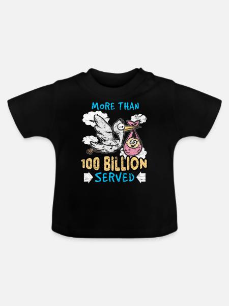 Storch - Baby Bio-T-Shirt mit Rundhals - Schwarz