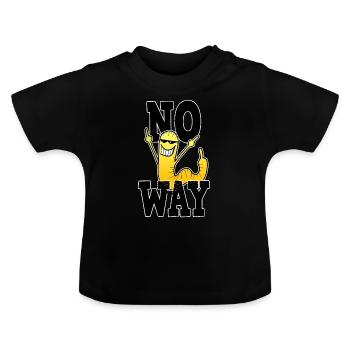 No Way moyen doigt Comic Worm cadeau - T-shirt bio col rond Bébé - noir - Devant